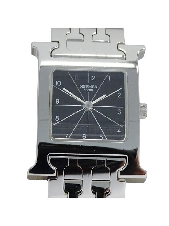 Hermes Watch Quartz Stainless Steel Silver Black Polished main image 15